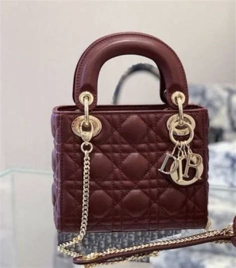 lady dior amaranth|CHRISTIAN DIOR Lambskin Cannage Large Lady .